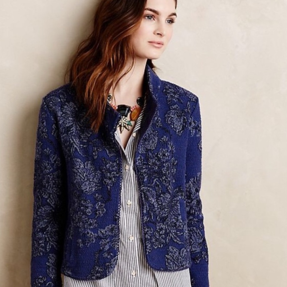 Blue jacquard jacket